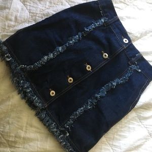 Button up denim skirt